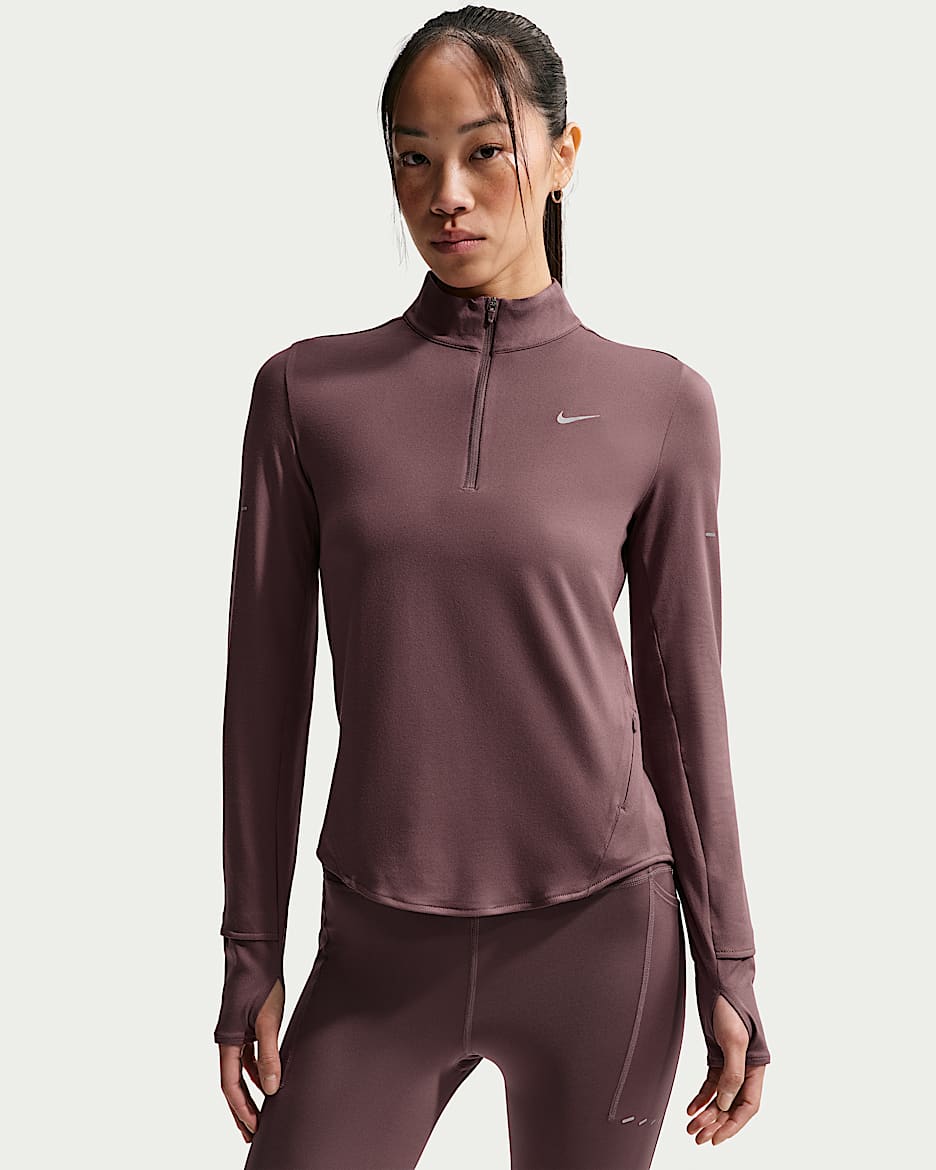 Nike Swift Dri-FIT 女子防晒速干跑步上衣 - 图腾黑紫