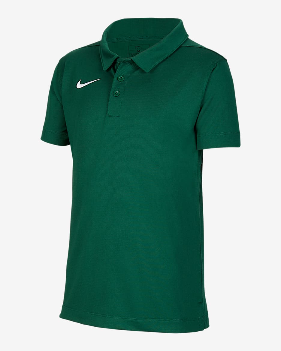 Nike Dri-FIT Stock 大童（男孩）速干翻领T恤 - 峡谷绿