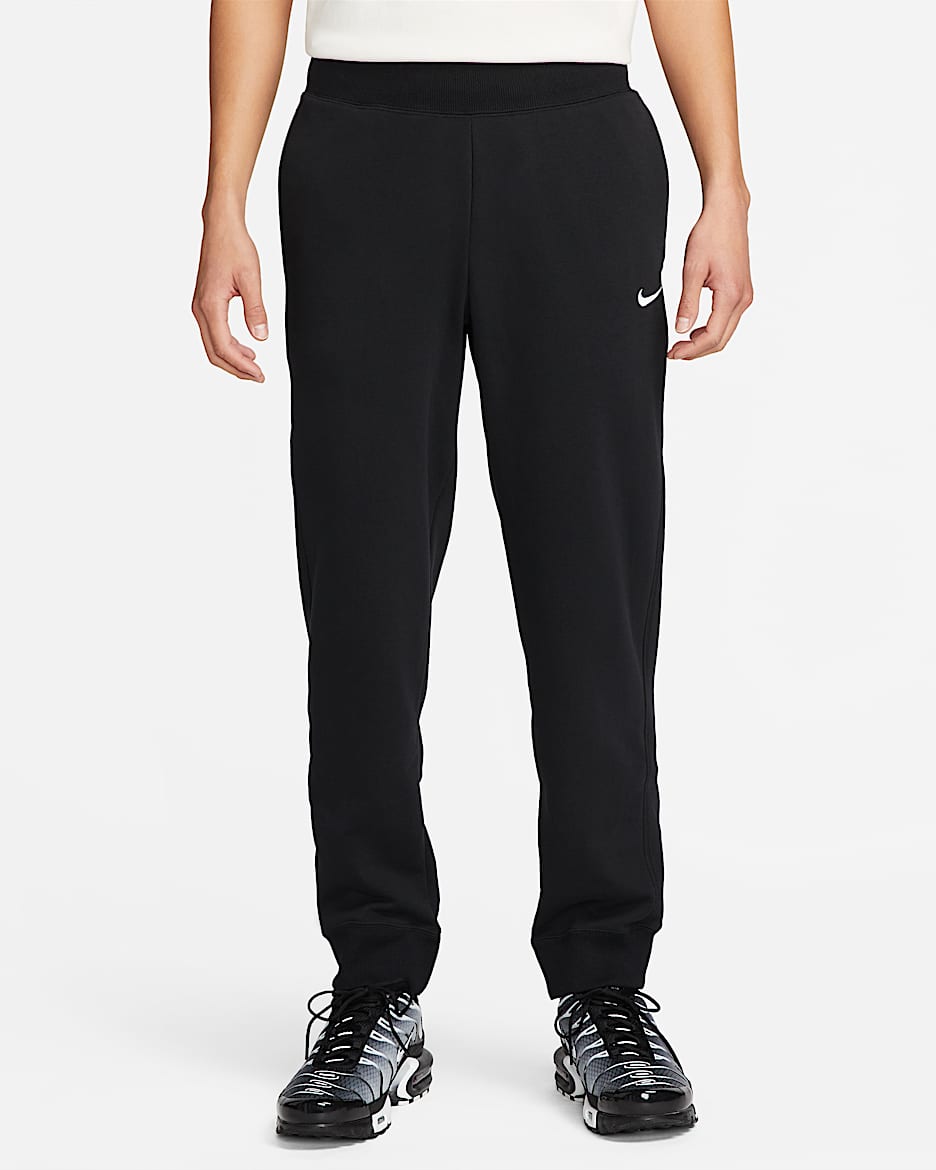 Nike 男子法式毛圈收口长裤 - 黑/黑