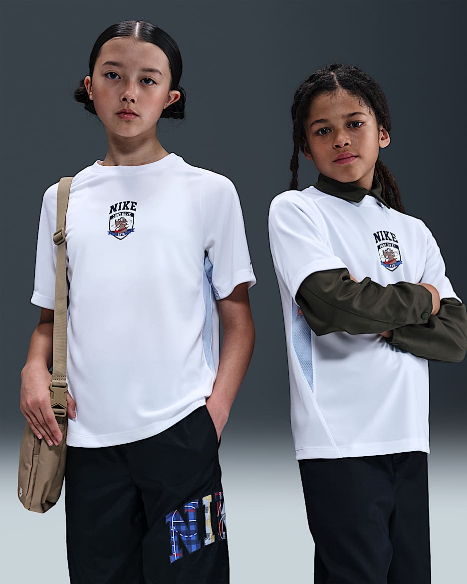 Nike Multi Dri-FIT 大童速干短袖训练上衣 - 白色
