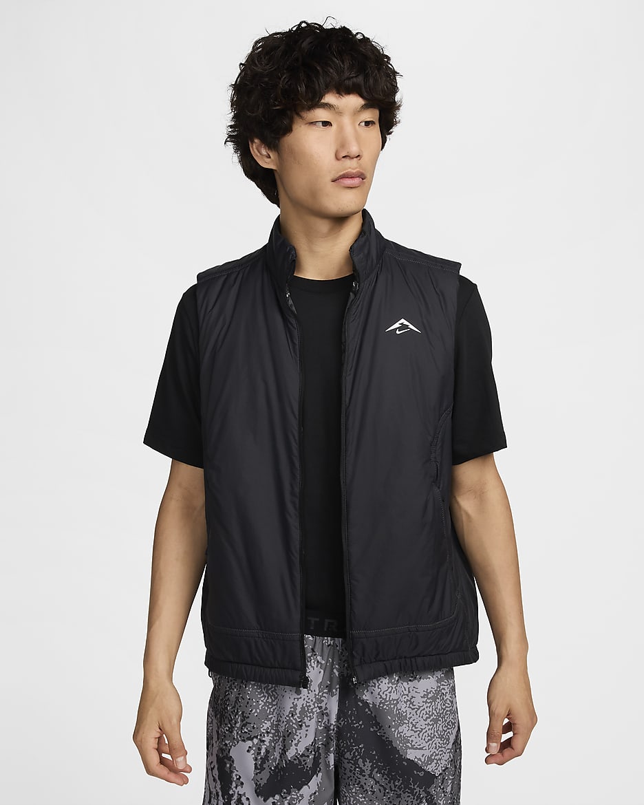 Nike Trail PrimaLoft® Therma-FIT 男子越野跑步马甲 - 黑/山峰白