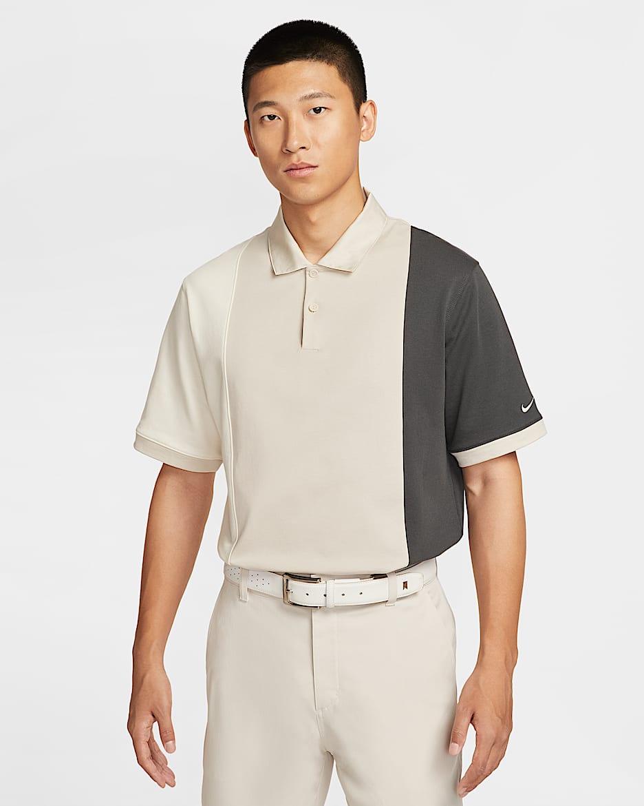 Nike Victory+ 男子高尔夫翻领上衣 - 浅土褐/淡象牙白/煤黑/浅土褐