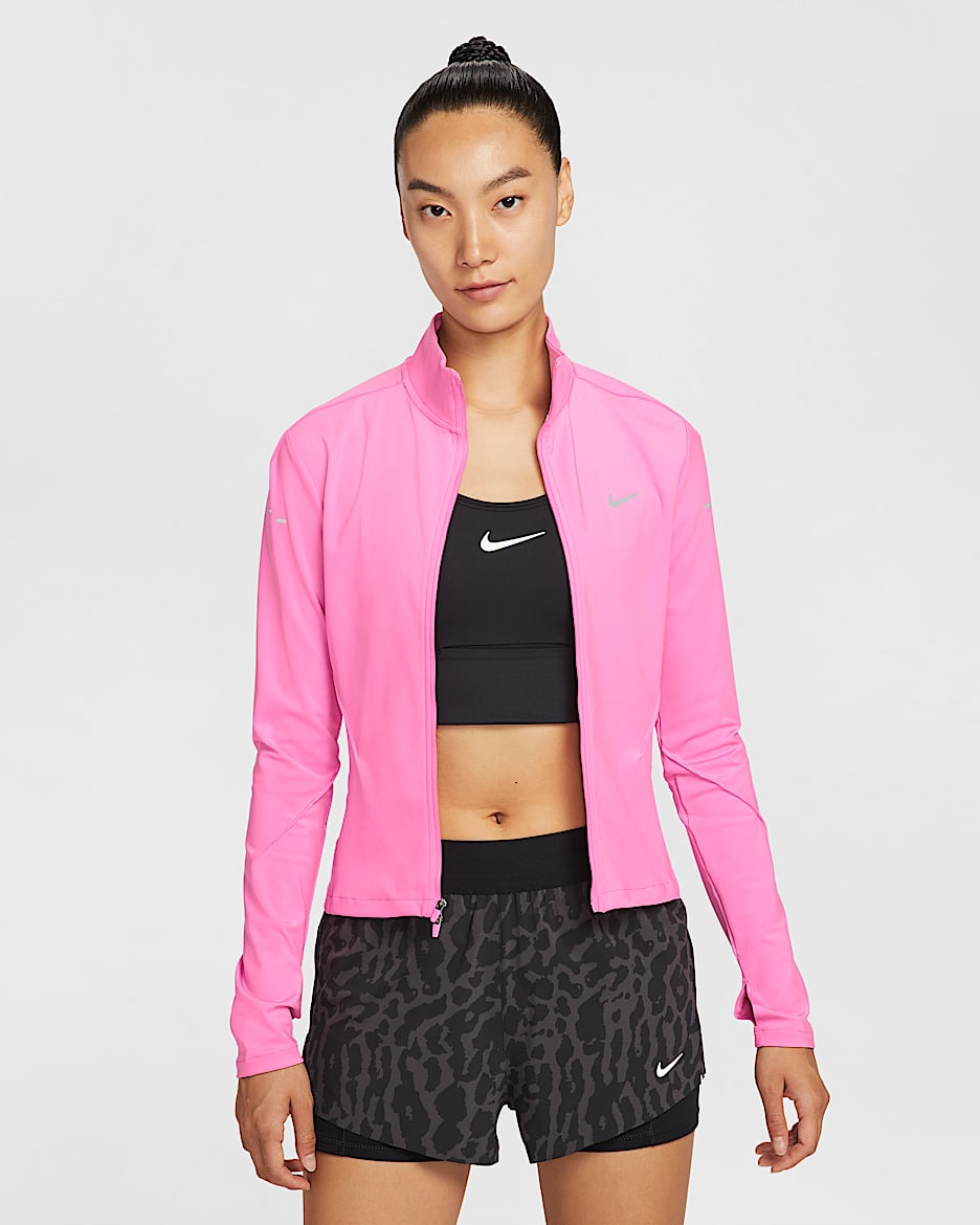 Nike Swift Dri-FIT 女子速干全长拉链开襟跑步上衣 - 俏皮粉