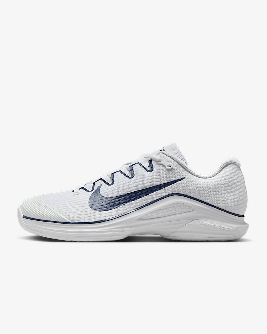 Nike Vapor 12 男子硬地球场网球鞋 - 白色/深藏青/白色