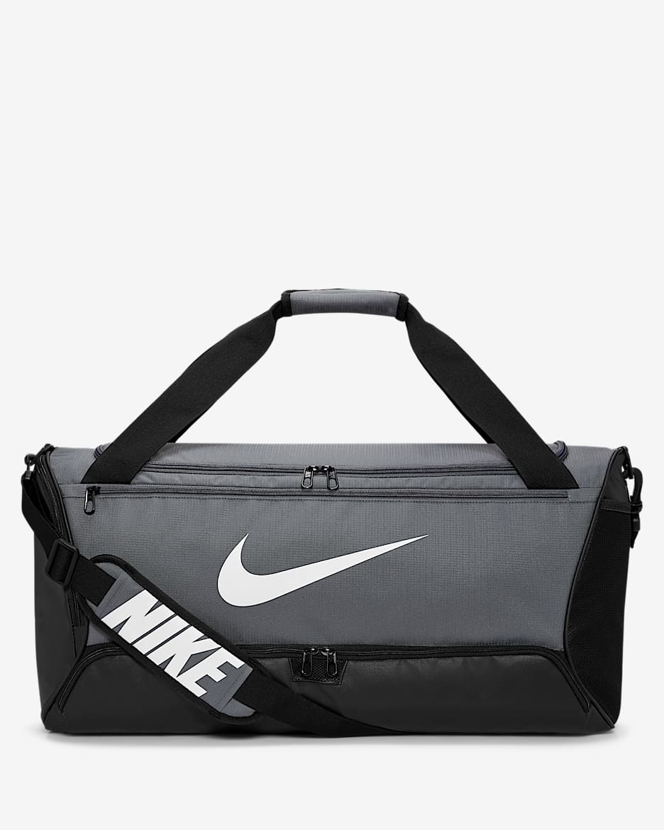 Nike Brasilia 9.5 训练行李包 - 燧石灰/黑/白色
