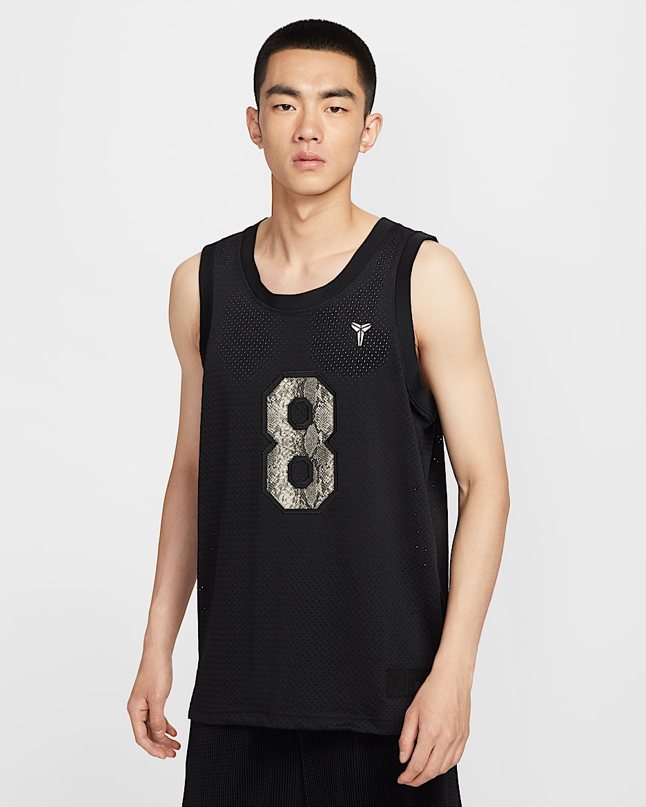 Kobe 科比男子速干篮球球衣 - 黑/沙堆白