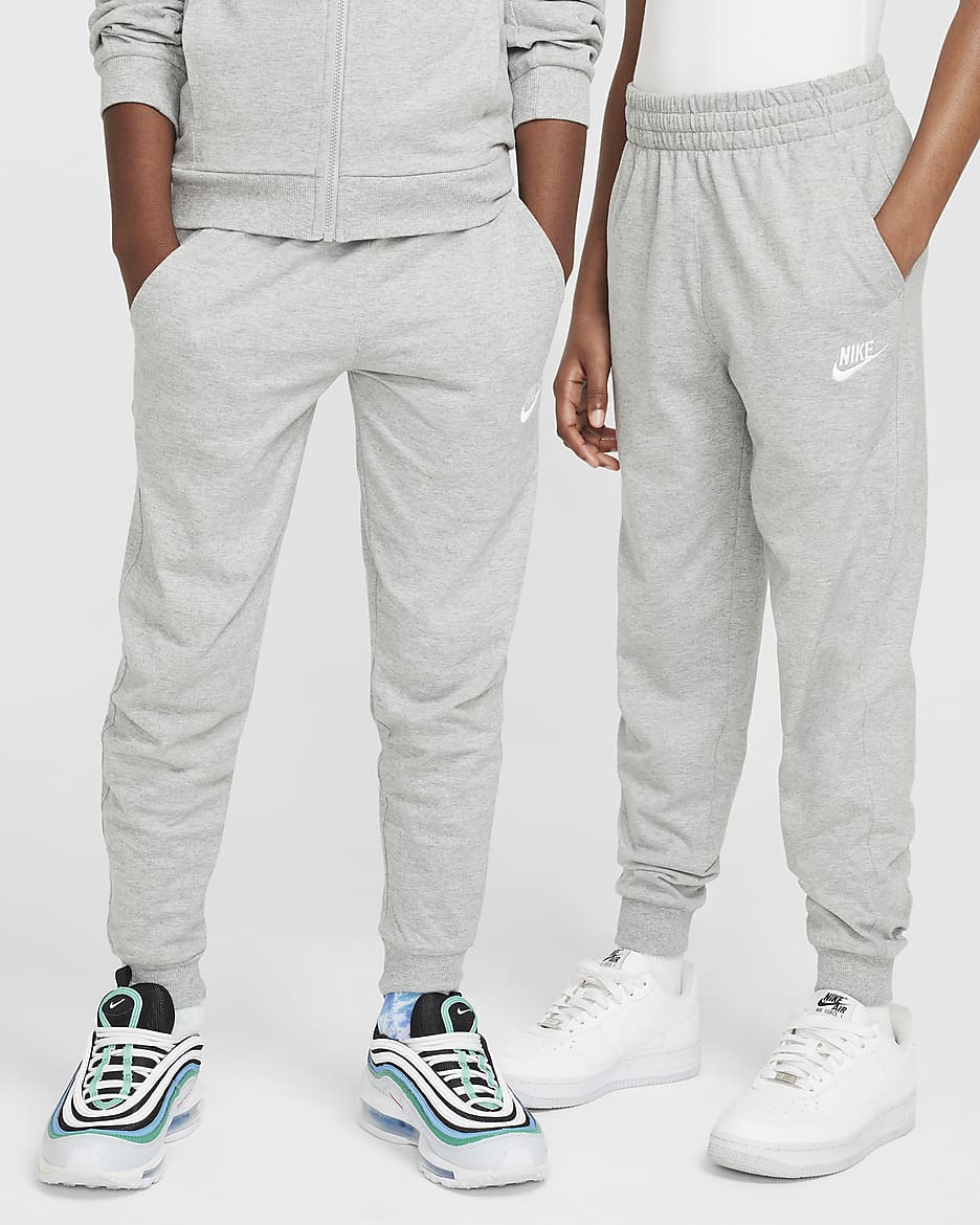 Nike Sportswear Club 大童针织长裤 - 调色暗灰/白色