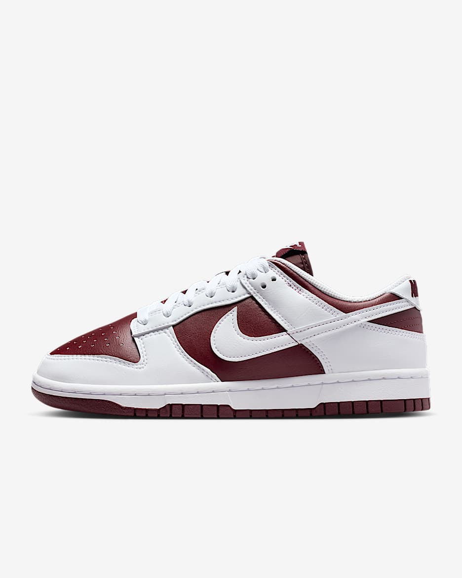 Nike Dunk Low 女子运动鞋 - 暗队红/暗队红/白色