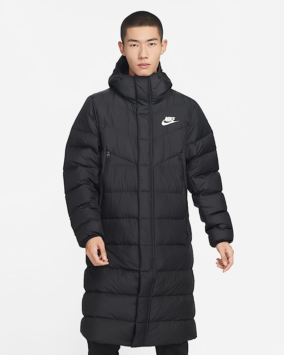 Nike Sportswear Windrunner 男子羽绒连帽外套 - 黑/黑/黑/白色