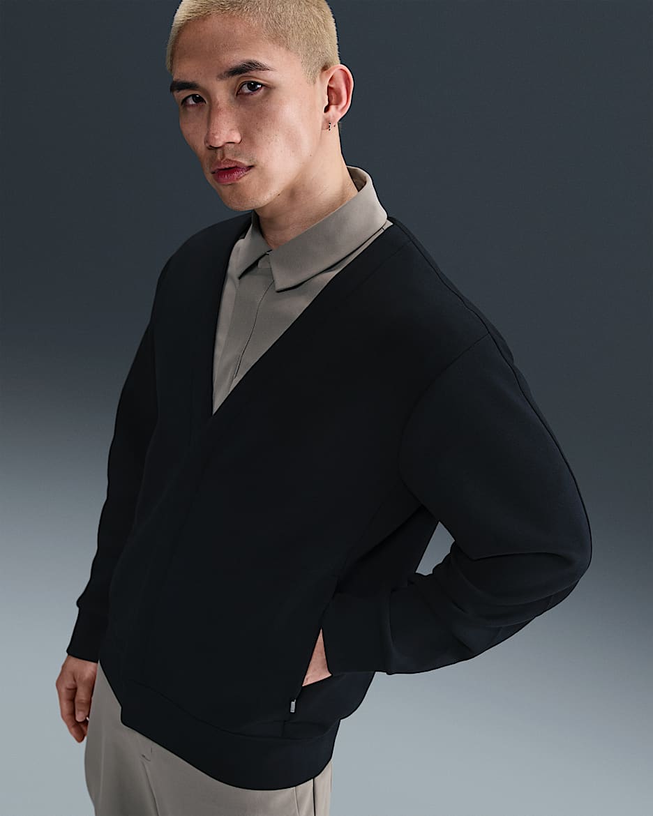 Nike 24.7 ImpossiblySoft 男子速干开衫 - 黑/暗烟灰