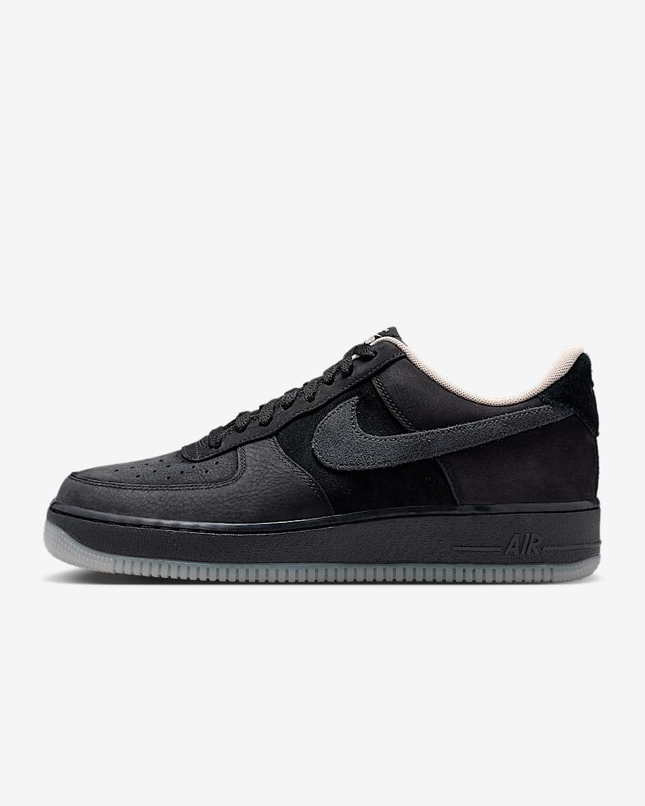 Nike Air Force 1 '07 男子空军一号运动鞋 - 黑/黑/粉白/暗烟灰