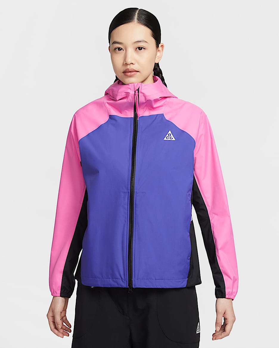 Nike ACG "Phantazma" Storm-FIT ADV 2.5L 女子防风防水夹克硬壳冲锋衣 - 亚紫粉/青石蓝/黑/山峰白
