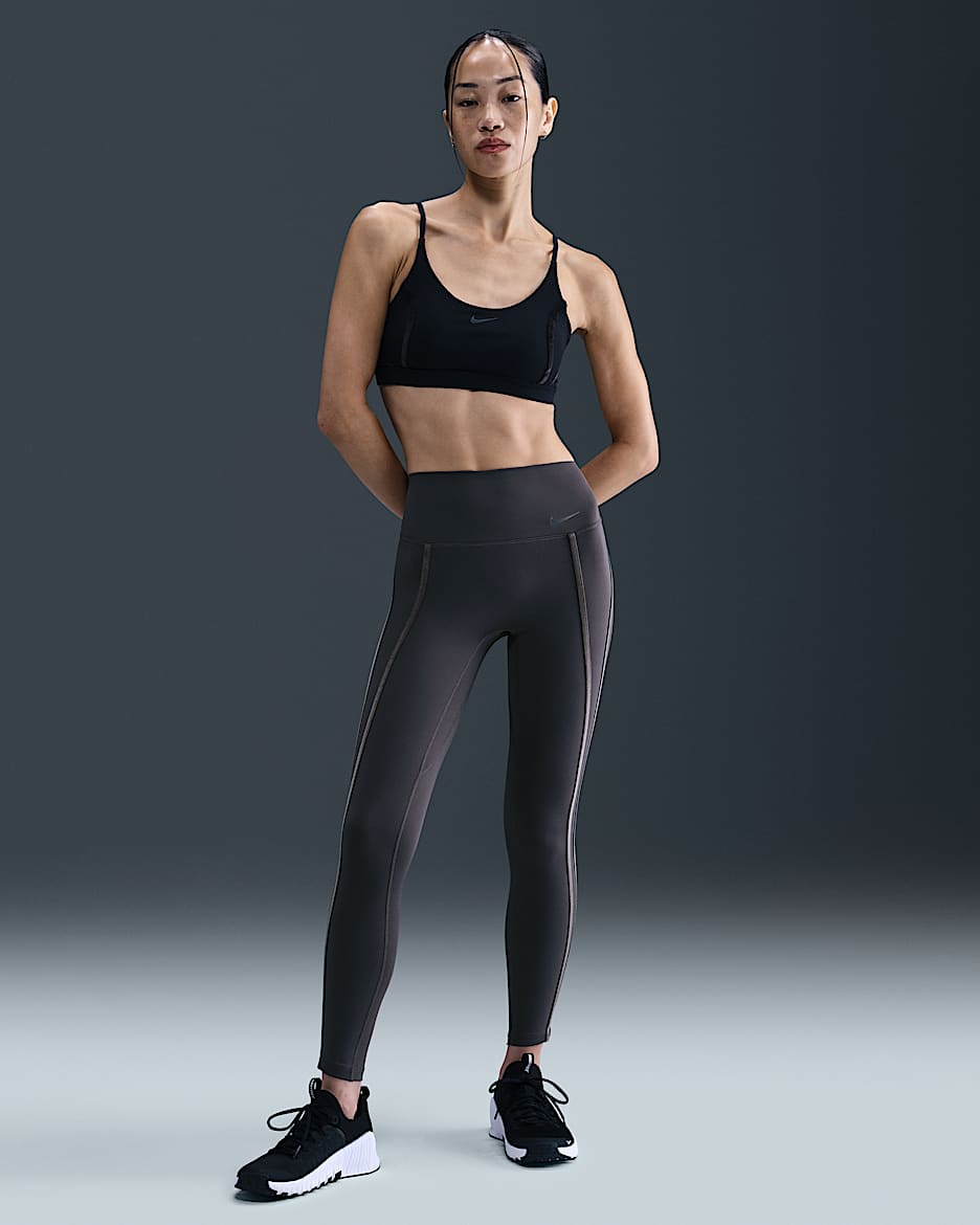 Nike One 女子速干高腰九分紧身裤 - 闪电灰/暗灰色