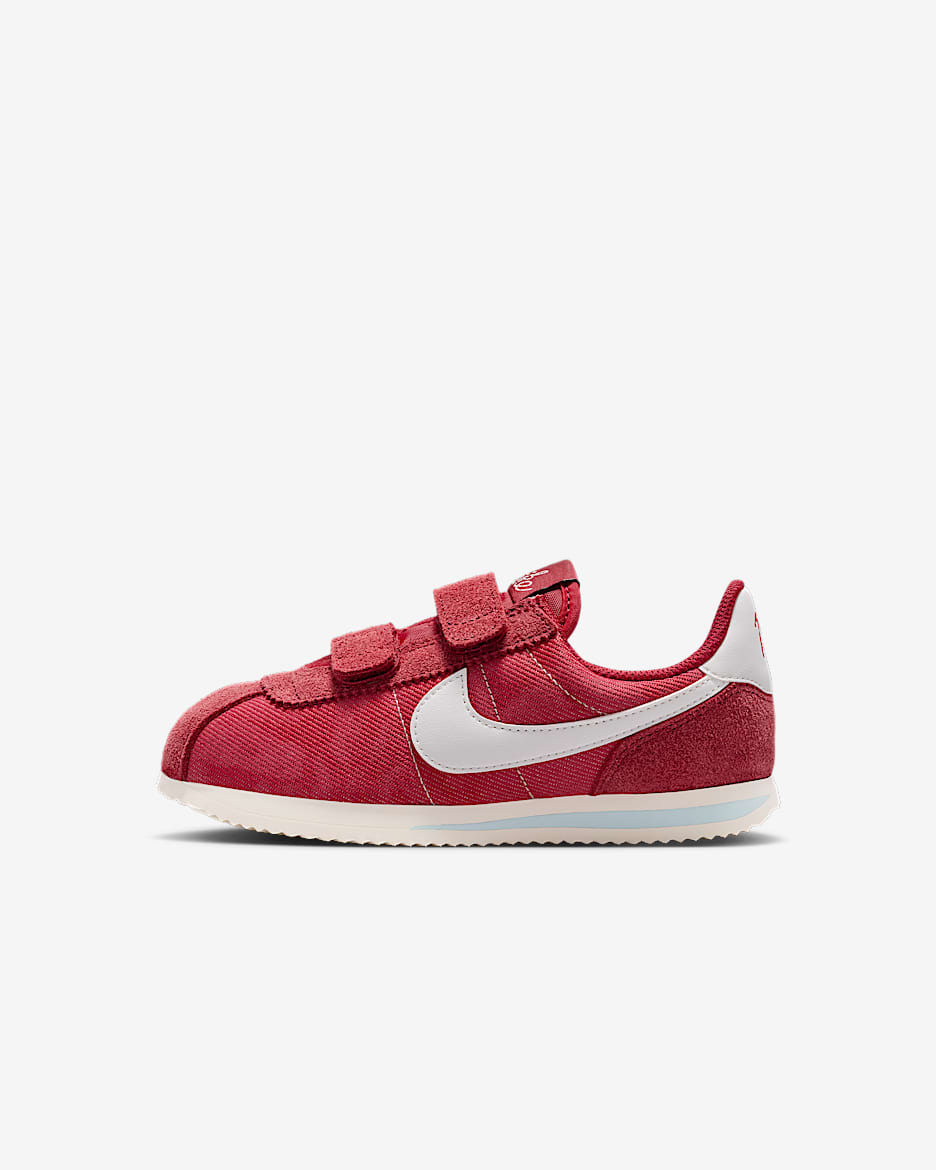 Nike Cortez SE 幼童运动鞋 - 深队红/大学红/冰川蓝/帆白