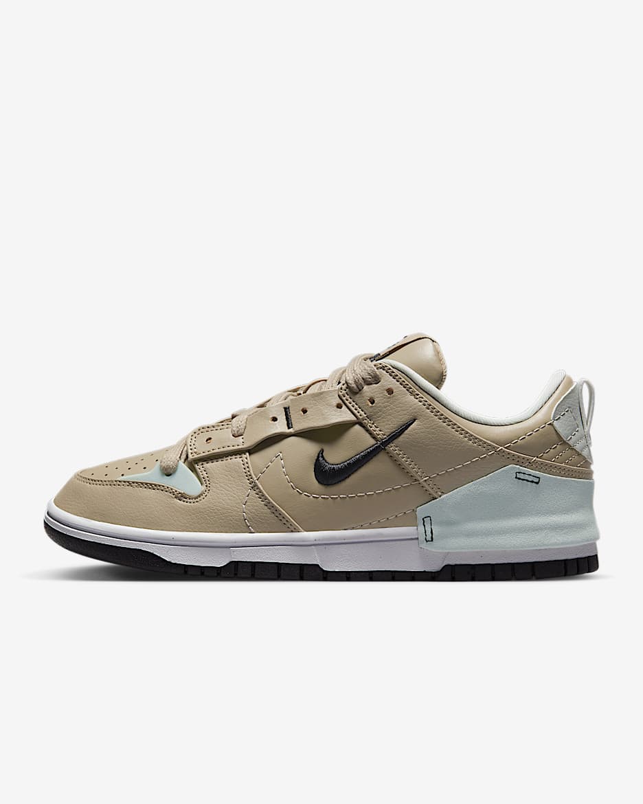 Nike Dunk Low Disrupt 2 女子运动鞋个性刺绣板鞋 - 卡其/浅银/浅铁矿石灰/黑