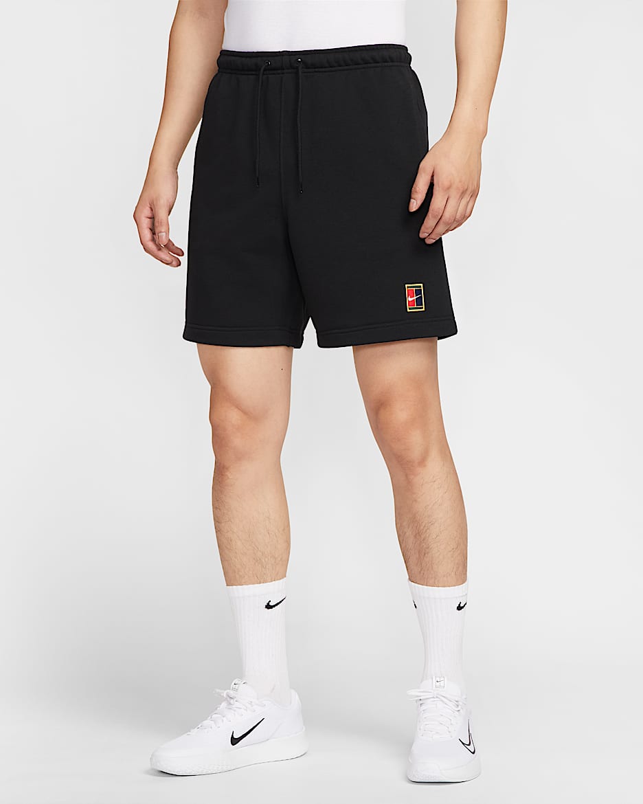 NikeCourt Heritage Dri-FIT 男子速干针织网球短裤 - 黑