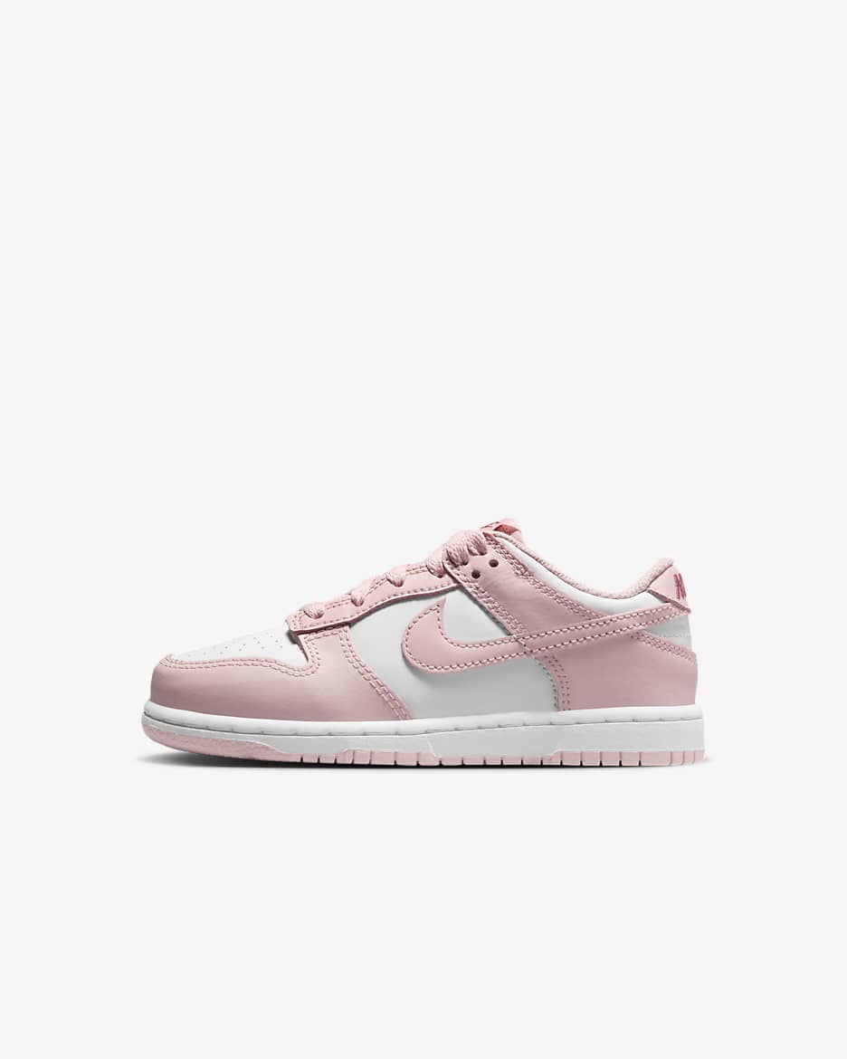 Nike Dunk Low 幼童运动鞋 - 白色/石榴红/釉粉