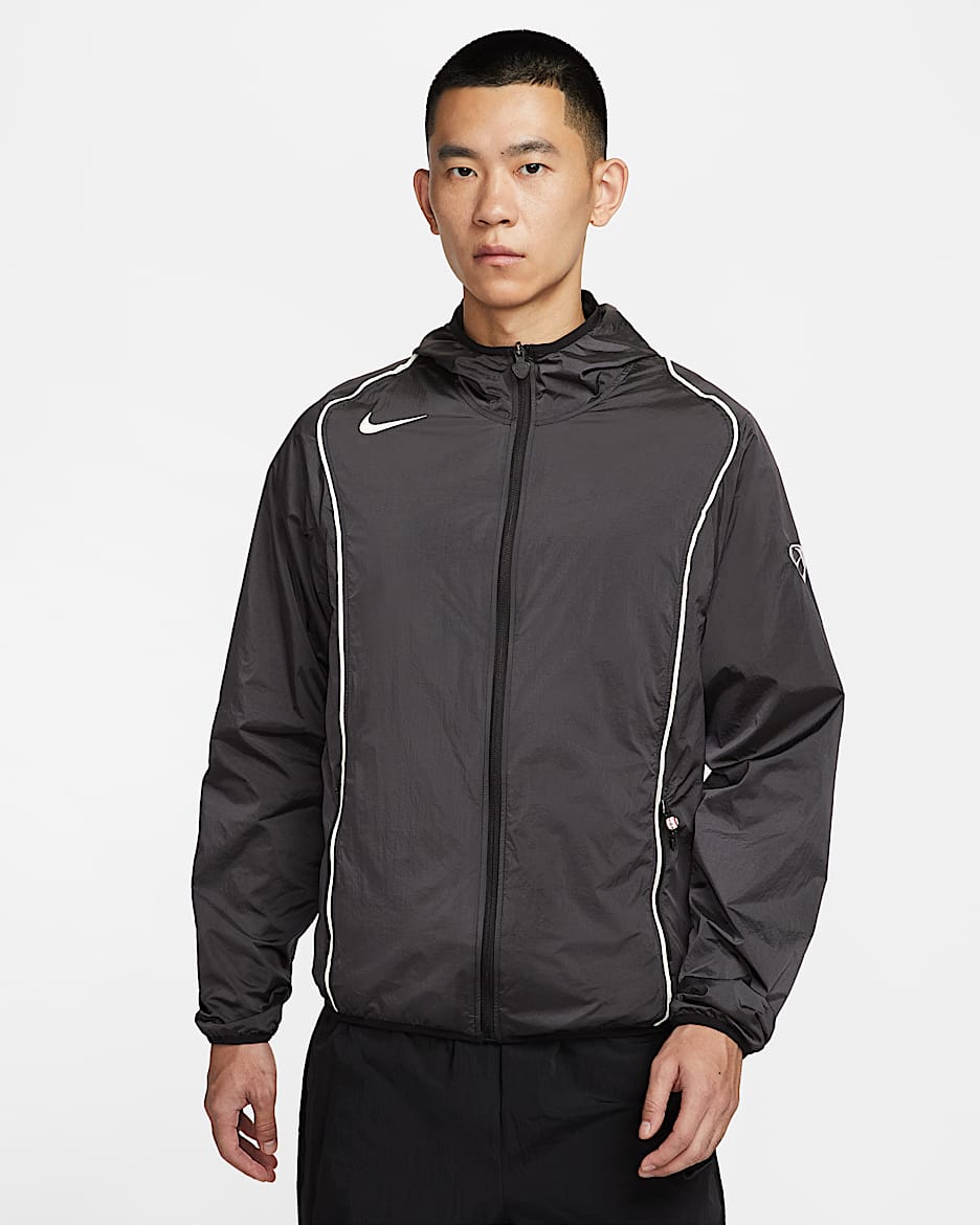 Nike Total 90 Repel 男子拒水足球全长拉链开襟夹克 - 黑/浅烟灰/帆白/帆白