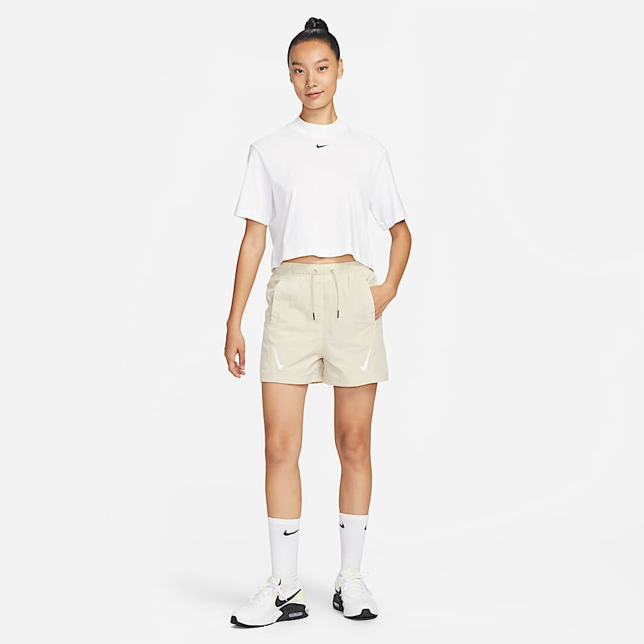 Nike Sportswear Swoosh 女子短裤 - 藤黄/帆白/帆白