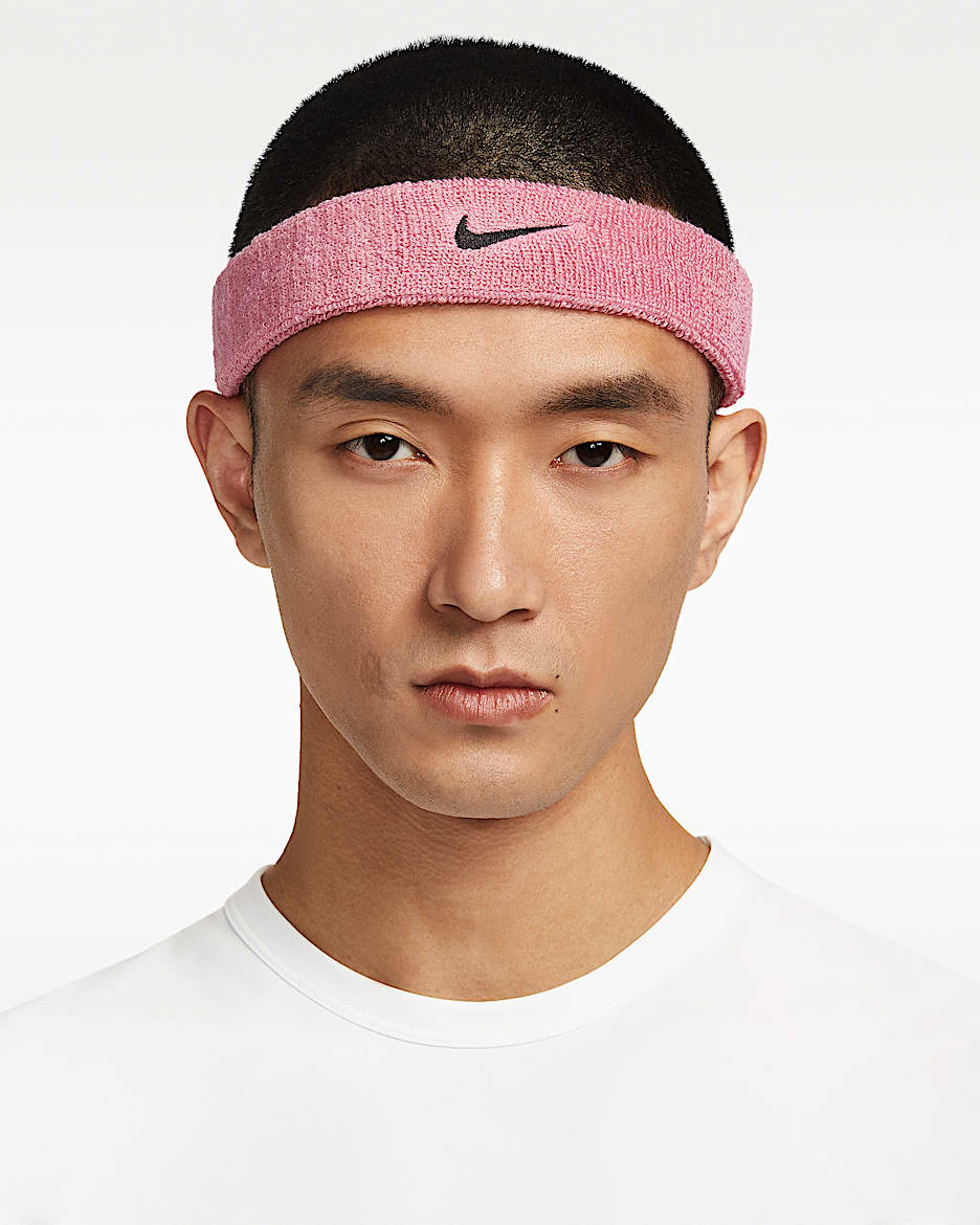 Nike Swoosh Classic 头带（1 条） - 牡丹红/黑