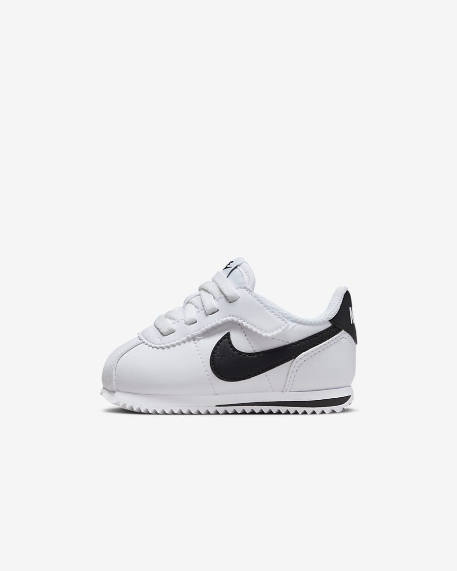 Nike Cortez EasyOn 婴童魔术贴易穿脱复古运动鞋（亲子款） - 白色/黑