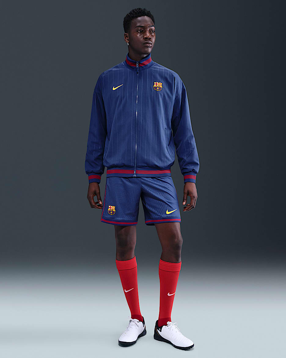 2025/26 赛季巴萨主场球员版 Nike Dri-FIT ADV 男子速干足球短裤 - 深宝蓝/贵族红/中西金