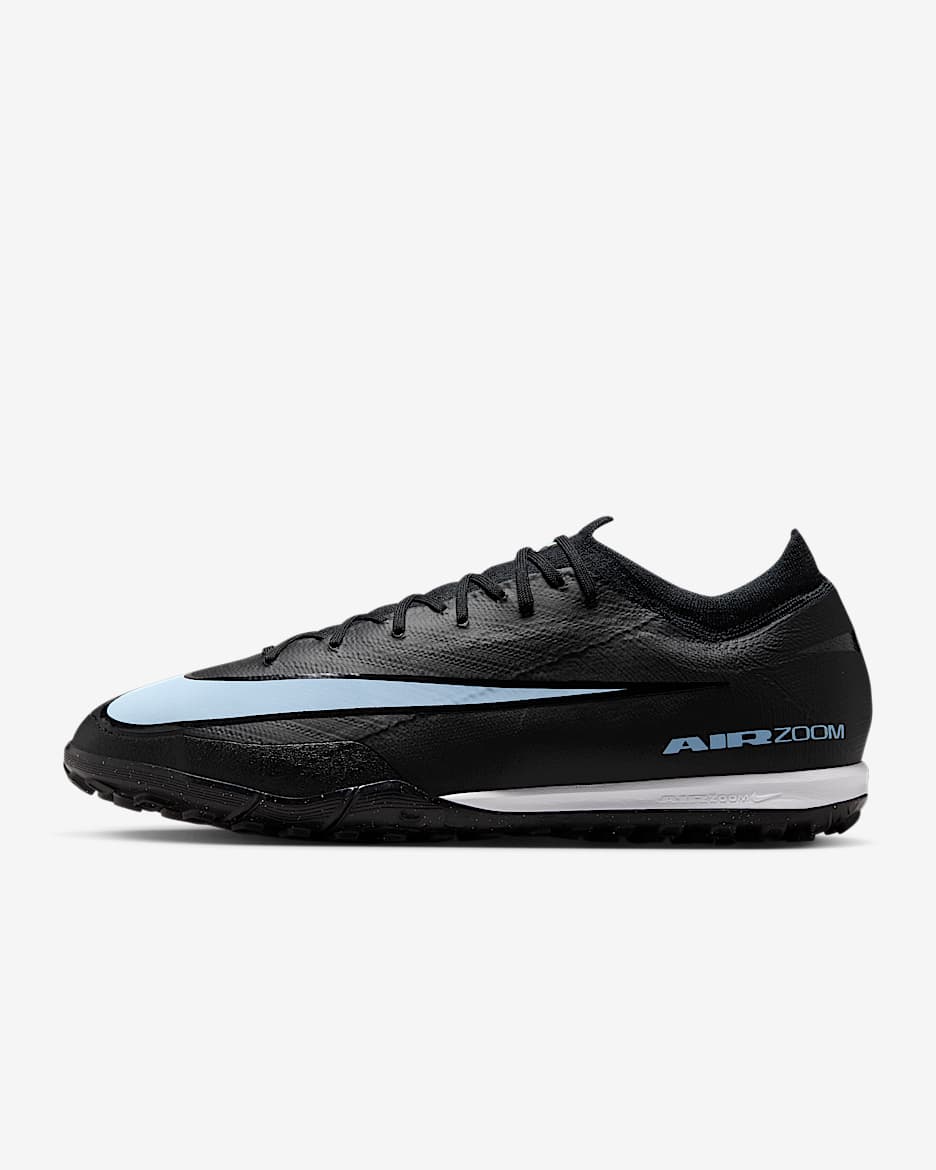 Nike Mercurial Vapor 16 Pro 耐克刺客系列男/女人造场地低帮足球鞋 - 黑/冰蓝
