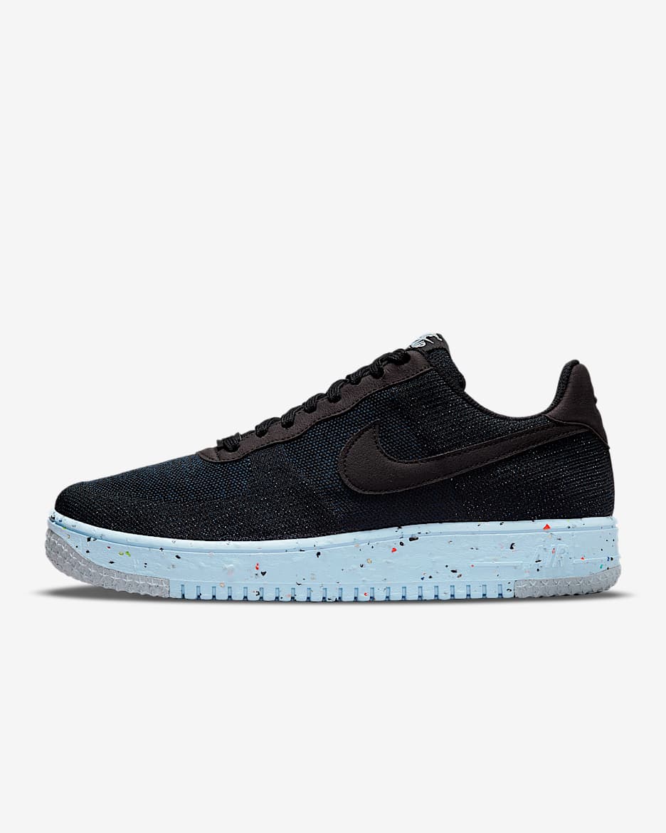 Nike AF1 Crater Flyknit 男子空军一号运动鞋 - 黑/青年布蓝/黑