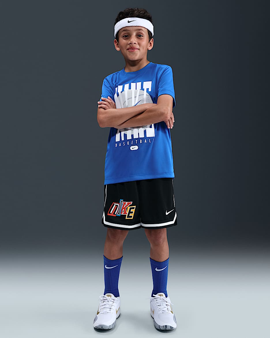 Nike Dri-FIT DNA 大童（男孩）速干篮球短裤 - 黑