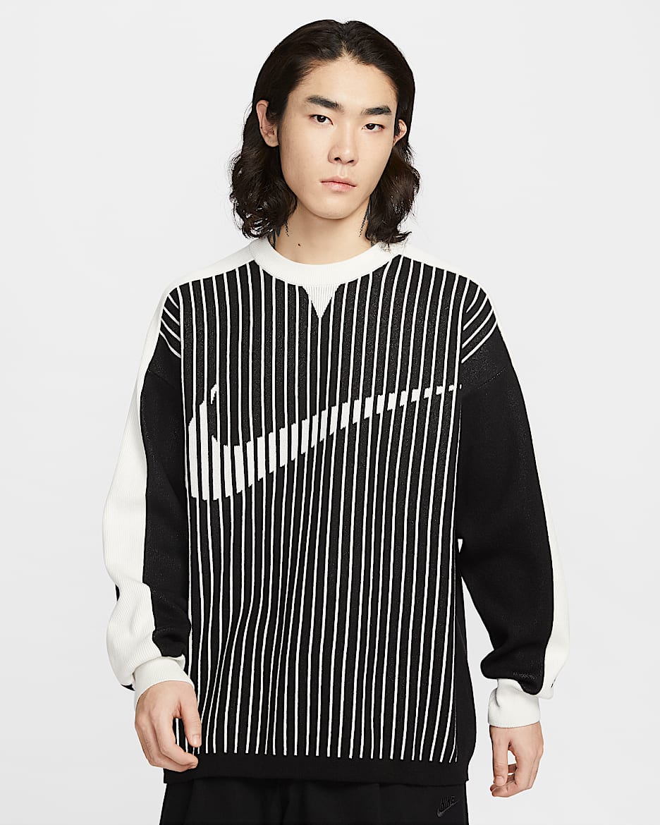 Nike Sportswear Club 男子针织毛衣 - 黑/帆白