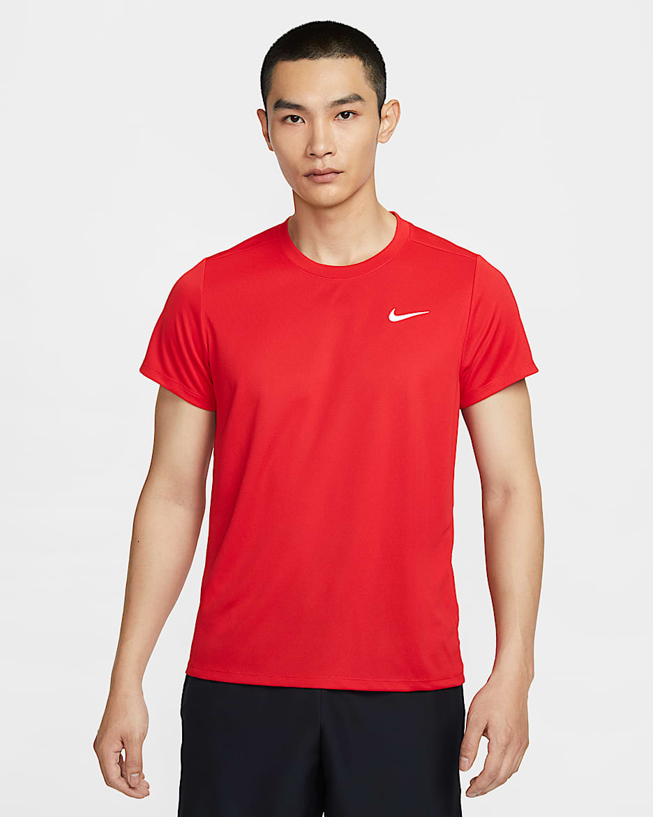 NikeCourt Victory Dri-FIT 男子速干网球上衣 - 大学红/白色