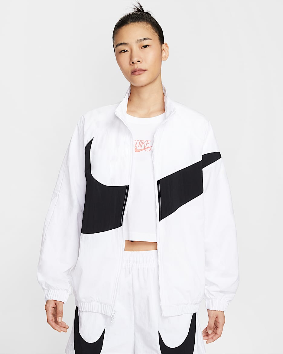 Nike Sportswear 女子 Oversize 风梭织夹克 - 白色/白色/黑
