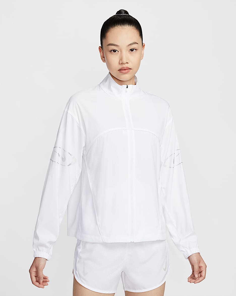 Nike 女子防晒跑步夹克 - 白色/白色/白色
