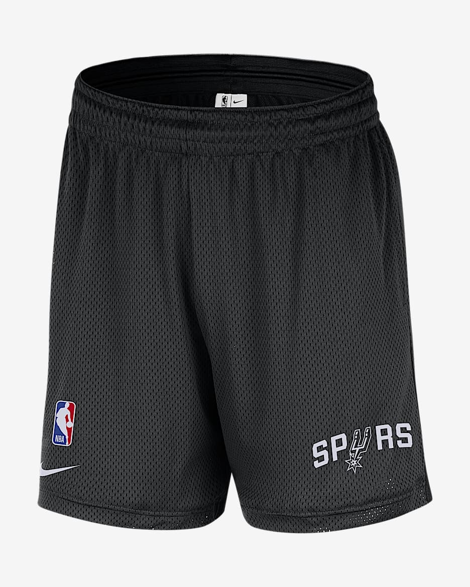 圣安东尼奥马刺队 Nike NBA 男子网眼布短裤 - 黑