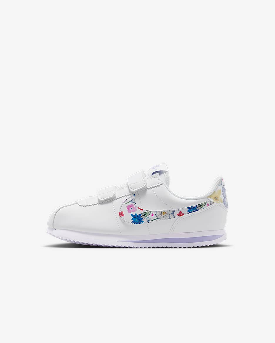 Nike Cortez SE 幼童运动鞋 - 山峰白/白色/浅蓟紫/多色