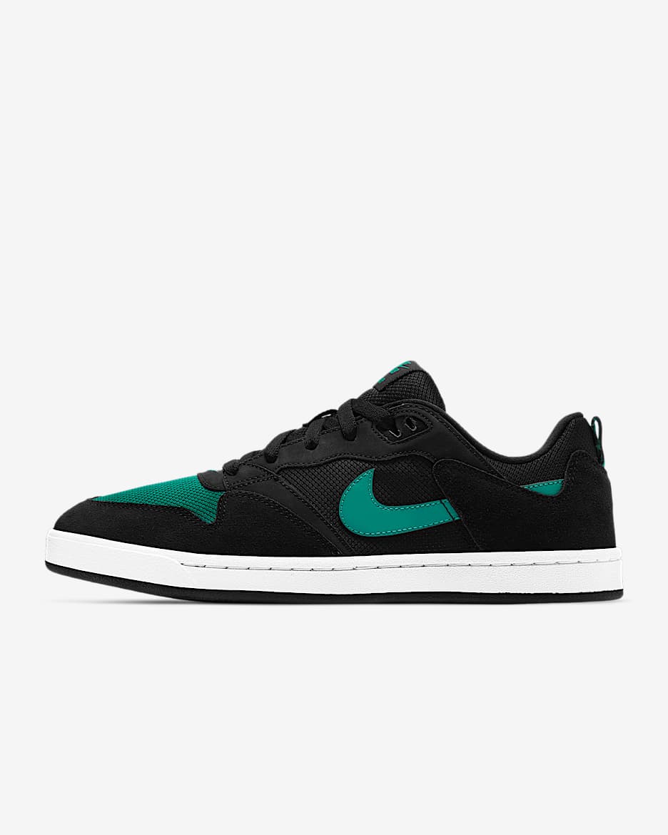 Nike SB Alleyoop 男/女滑板鞋 - 黑/黑/白色/神秘绿