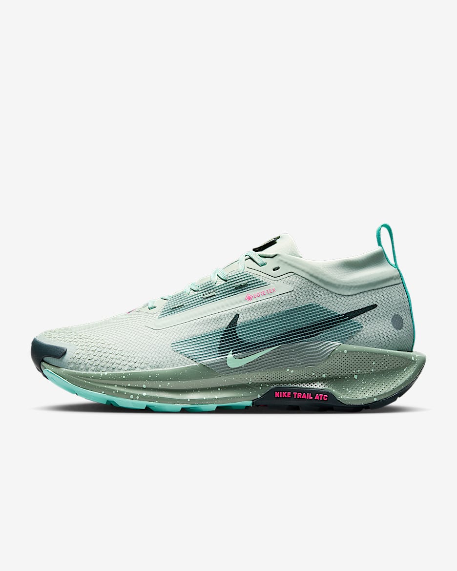 Nike Pegasus Trail 5 GORE-TEX 耐克飞马男子防水越野跑步鞋 - 浅银/土绿/泡沫薄荷绿/海藻绿