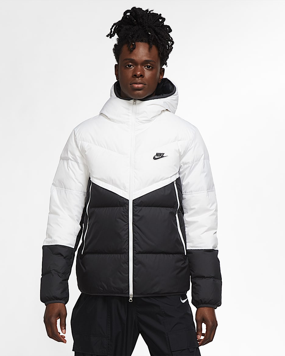 Nike Sportswear Down-Fill Windrunner 男子夹克 - 白色/暗烟灰/暗烟灰/黑
