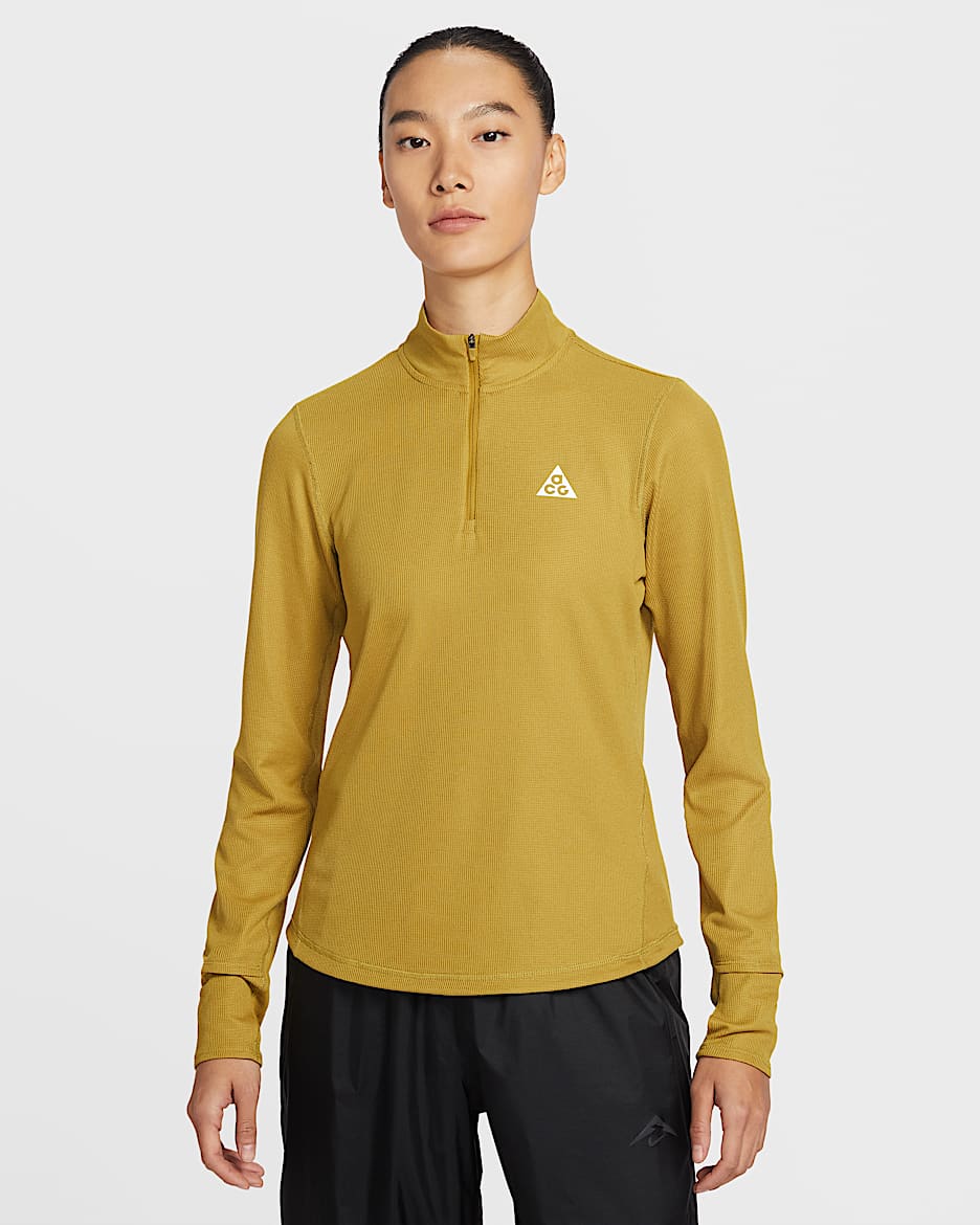 Nike ACG Dri-FIT 女子速干越野跑上衣 - 泥煤苔黄/山峰白