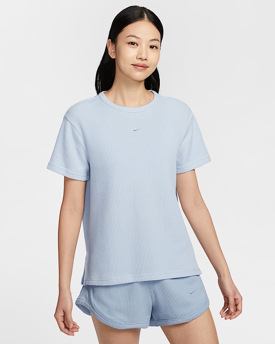 Nike Sportswear Chill Waffle 女子宽松短袖上衣 - 紫蓝/紫蓝