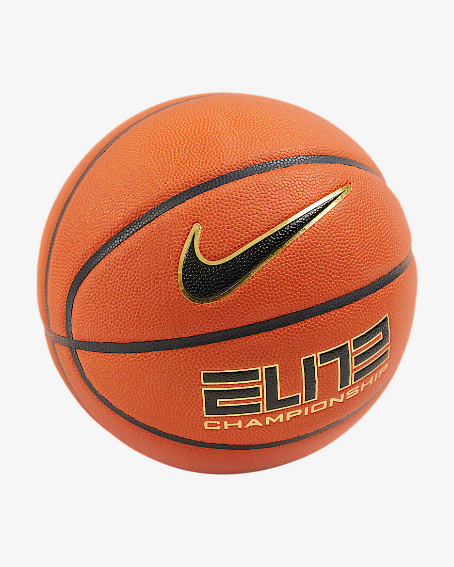 Nike Elite Championship 8P 篮球 - 琥珀庭黄/黑/金属色/黑