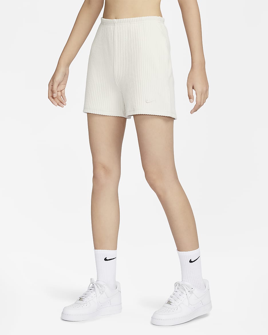 Nike Sportswear Chill Rib 女子高腰修身短裤 - 浅土褐/浅土褐