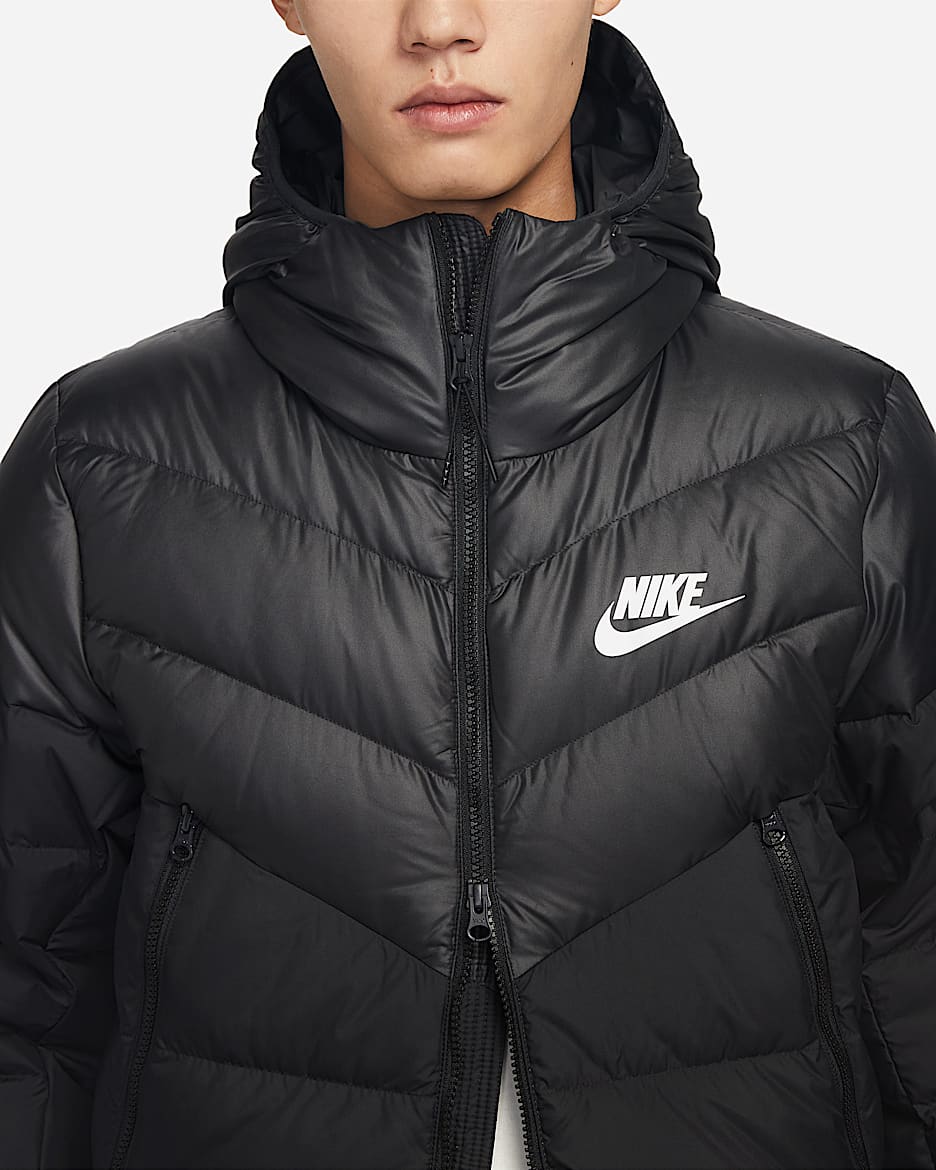 Nike Sportswear Windrunner 男子羽绒夹克 - 黑/黑/黑/白色