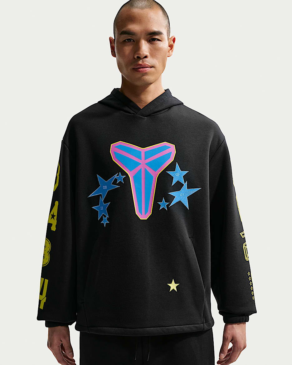 Kobe 科比男子速干针织套头篮球连帽衫 - 黑/音速黄/浅清透蓝