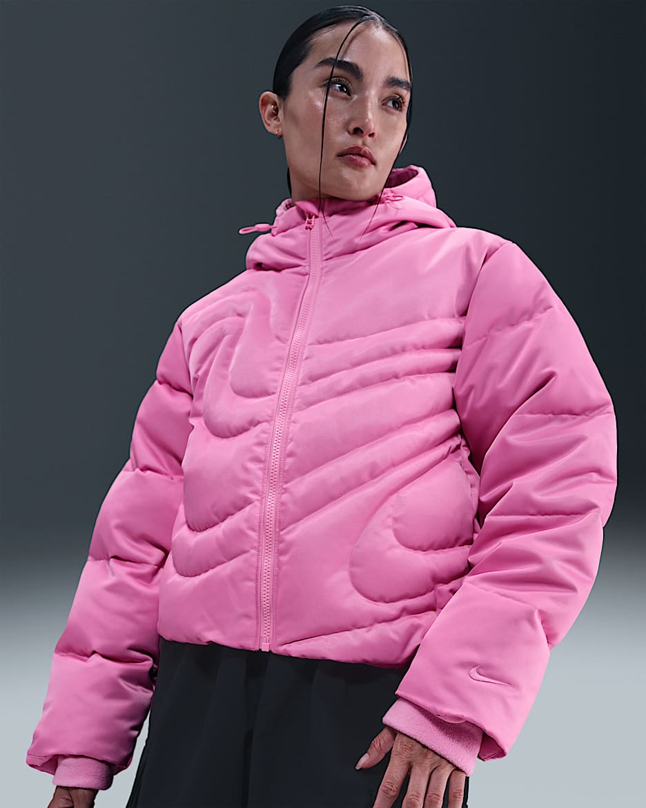 Nike Sportswear Swoosh Series 耐克暖钩羽绒服系列 Therma-FIT 女子 Oversize 风羽绒夹克 - 魅力粉/魅力粉
