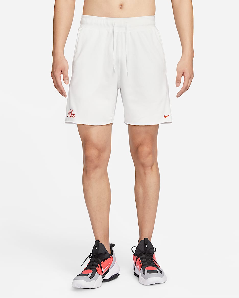 Nike Dri-FIT 男子速干针织训练短裤 - 山峰白/热情红