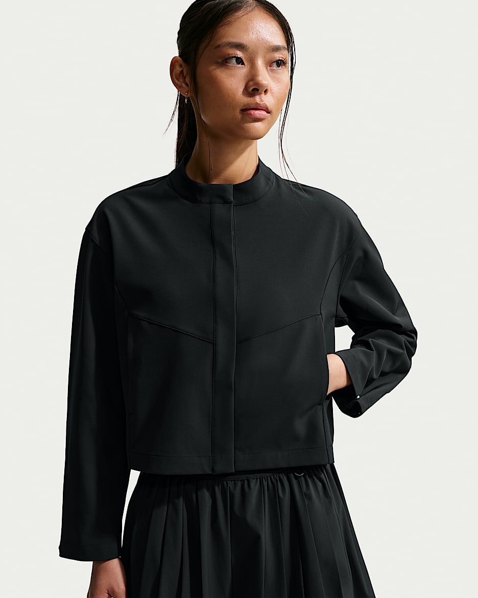 Nike 24.7 PerfectStretch Dri-FIT 无界弹韧女子速干宽松版型短款夹克 - 黑/黑/暗烟灰