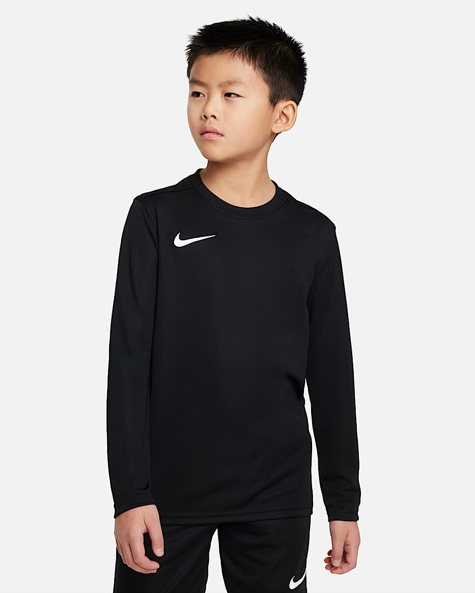 Nike Dri-FIT Park 7 大童长袖足球球衣 - 黑/白色