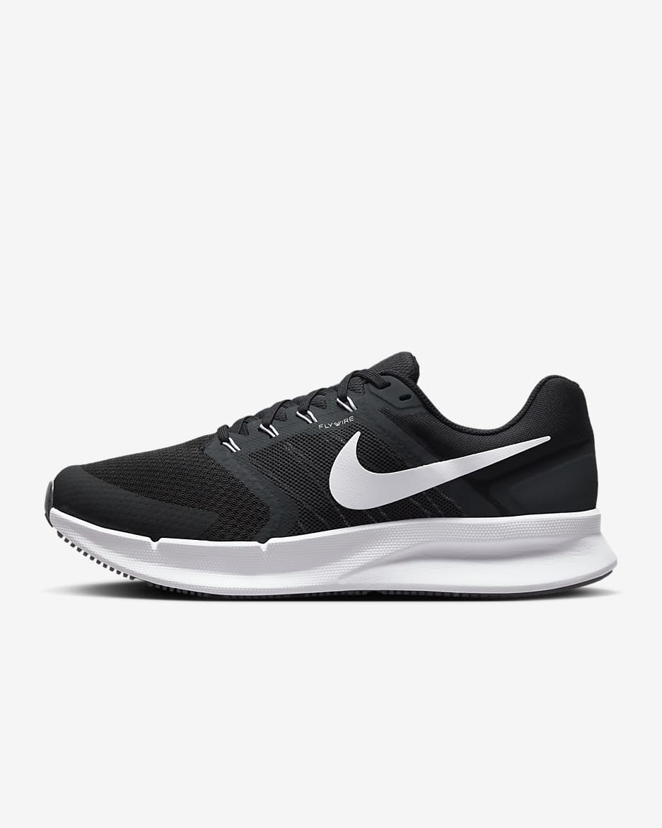 Nike Run Swift 3 男子公路跑步鞋 - 黑/暗烟灰/白色