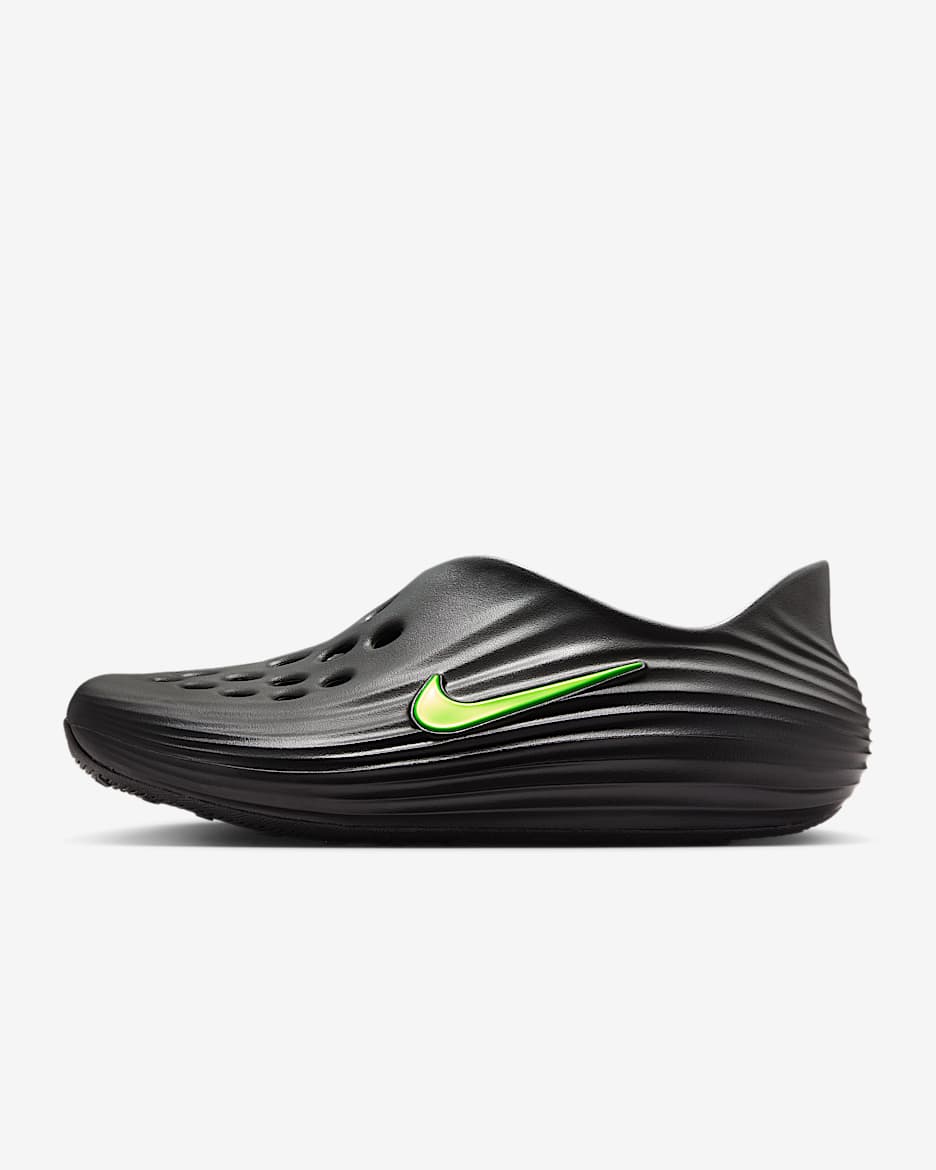 Nike ReactX Rejuven8 易穿脱男子凉鞋流沙鞋一脚蹬凉鞋 - 黑/冷灰/荧光黄